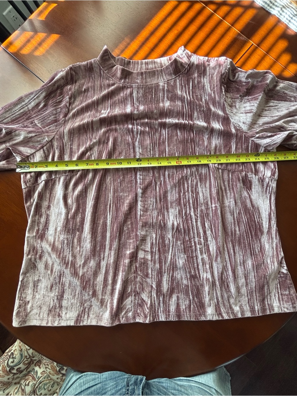 Women's Anthropologie Plum Tie-Dye Velvet Top 3X - Picture 6 of 11